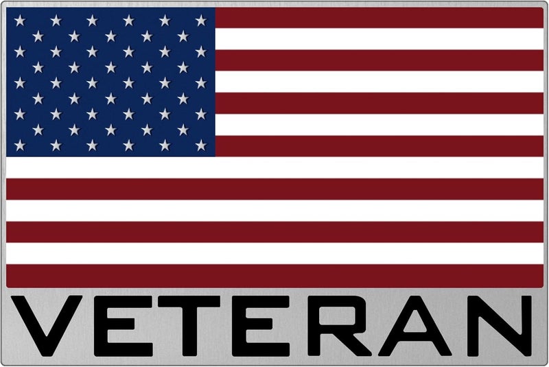LWQLZY Veteran American Flag 3D Metal Decal – USA Patriotic Enamel Emblem with 3M Adhesive – Military US Army Navy Air Force Marine Corps Sticker for Car, Truck, Motorcycle, Luggage, Window (US Flag) - Image 1